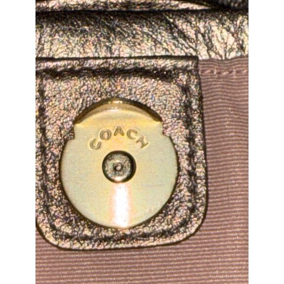 Coach Madeline Metallic Rose Vintage Coach Shoulder Purse 6X10 - Picture 8 of 16
